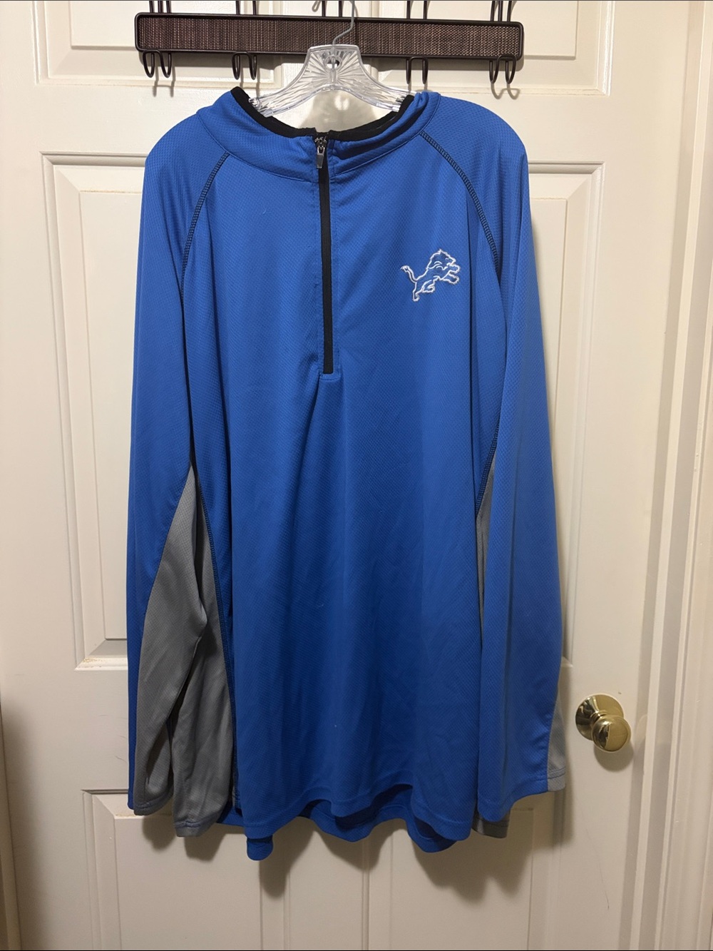 Detroit Lions Fanatics Men's Blue 3/4 Zip Shirt - 4XLT